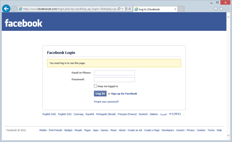 facebook log in or sign up page