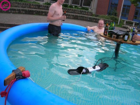 Powerboard Floating in Pool