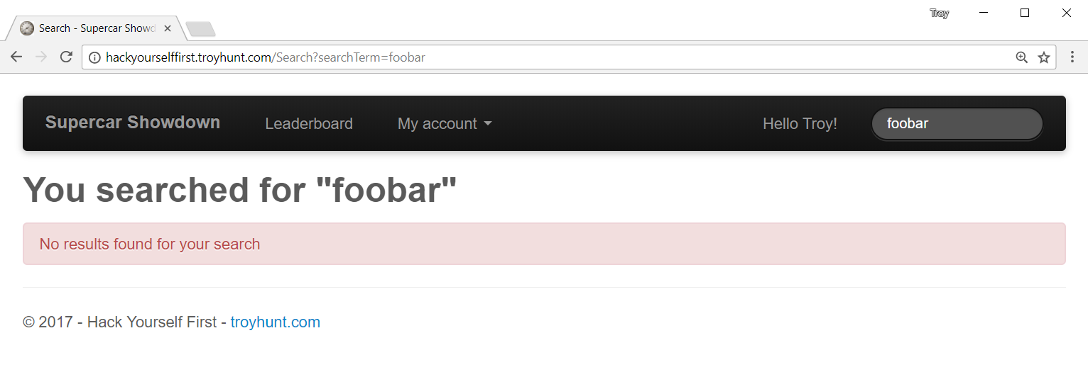 Searching for foobar