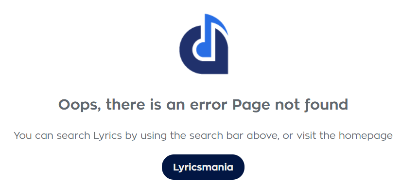 Lyrics Mania Error Page