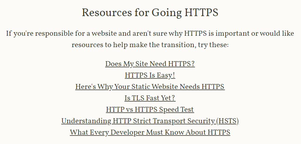 Resources for Going HTTPS